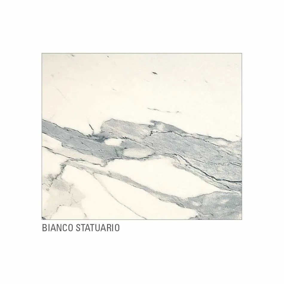 طاولة طعام برميلية من اللامينيم والرخام الصناعي، صنع في إيطاليا - برونتولو Viadurini