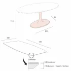 طاولة طعام برميلية من اللامينيم والرخام الصناعي، صنع في إيطاليا - برونتولو Viadurini