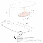 طاولة طعام برميلية من اللامينيم والرخام الصناعي، صنع في إيطاليا - برونتولو Viadurini