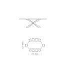 طاولة طعام على شكل برميل من الزجاج والفولاذ، صنعت في إيطاليا - كايف Viadurini