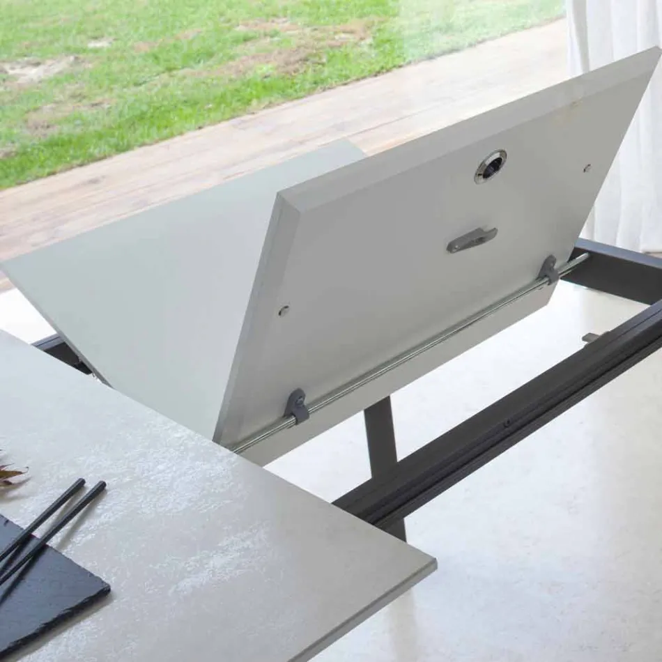 طاولة طعام قابلة للتمديد حتى 180 سم من السيراميك، صنع في إيطاليا - بيتاجورا Viadurini