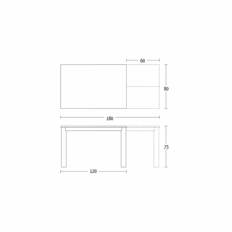 طاولة طعام قابلة للتمديد حتى 180 سم من السيراميك، صنع في إيطاليا - بيتاجورا Viadurini