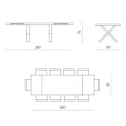 طاولة طعام قابلة للتمديد حتى 260 سم، بتصميم خشبي، صنع في إيطاليا - لينوفا Viadurini
