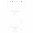 طاولة طعام قابلة للتمديد حتى ٢٩٨ سم بسطح معدني وسيراميك - أناكوندا Viadurini