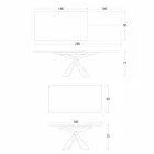 طاولة طعام قابلة للتمديد حتى ٢٩٨ سم بسطح معدني وسيراميك - أناكوندا Viadurini