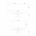 طاولة طعام قابلة للتمديد حتى ٢٩٨ سم بسطح معدني وسيراميك - أناكوندا Viadurini