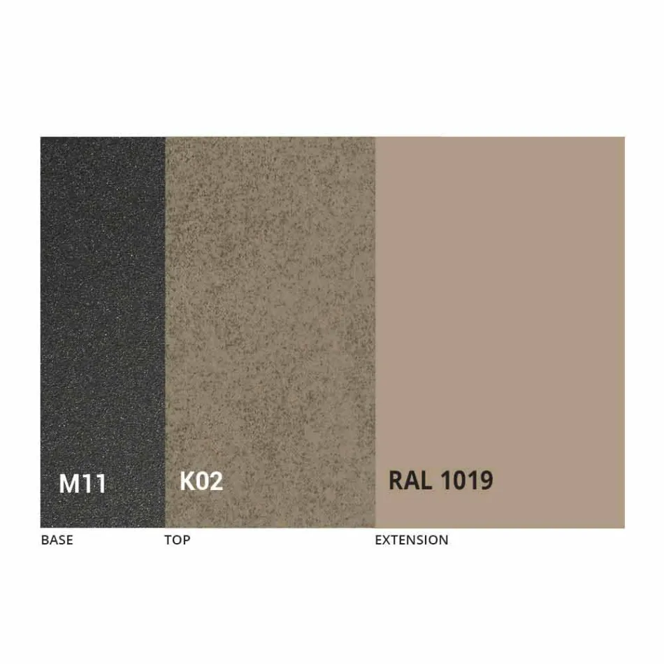 طاولة طعام قابلة للتمديد حتى ٢٩٨ سم بسطح معدني وسيراميك - أناكوندا Viadurini