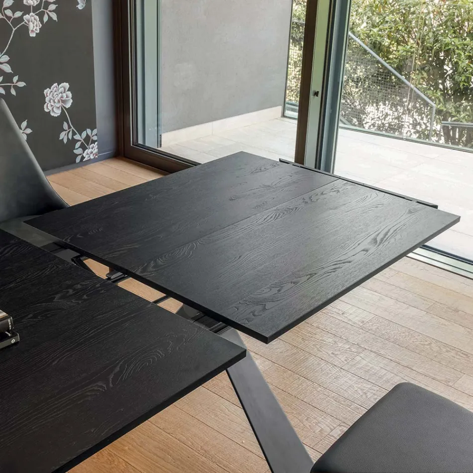 طاولة طعام قابلة للتمديد حتى ٢٩٨ سم من الميلامين، صنع في إيطاليا - Fedemo Viadurini