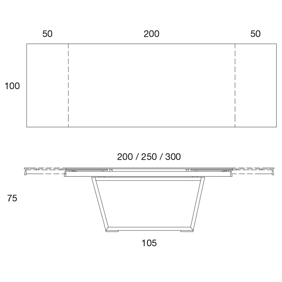 طاولة طعام قابلة للتمديد حتى 3 أمتار بأرجل من السيراميك والخشب - سيستيو Viadurini