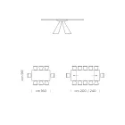 طاولة طعام قابلة للتمديد حتى 300 سم من صفائح HPL، صنع في إيطاليا - دالماتيان Viadurini