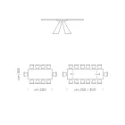 طاولة طعام قابلة للتمديد حتى 300 سم من صفائح HPL، صنع في إيطاليا - دالماتيان Viadurini
