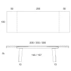طاولة طعام قابلة للتمديد حتى 300 سم بسطح خشبي وزجاجي - بيدريو Viadurini