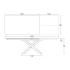 طاولة طعام قابلة للتمديد بإطار معدني - مصنوعة في إيطاليا - مرنة Viadurini
