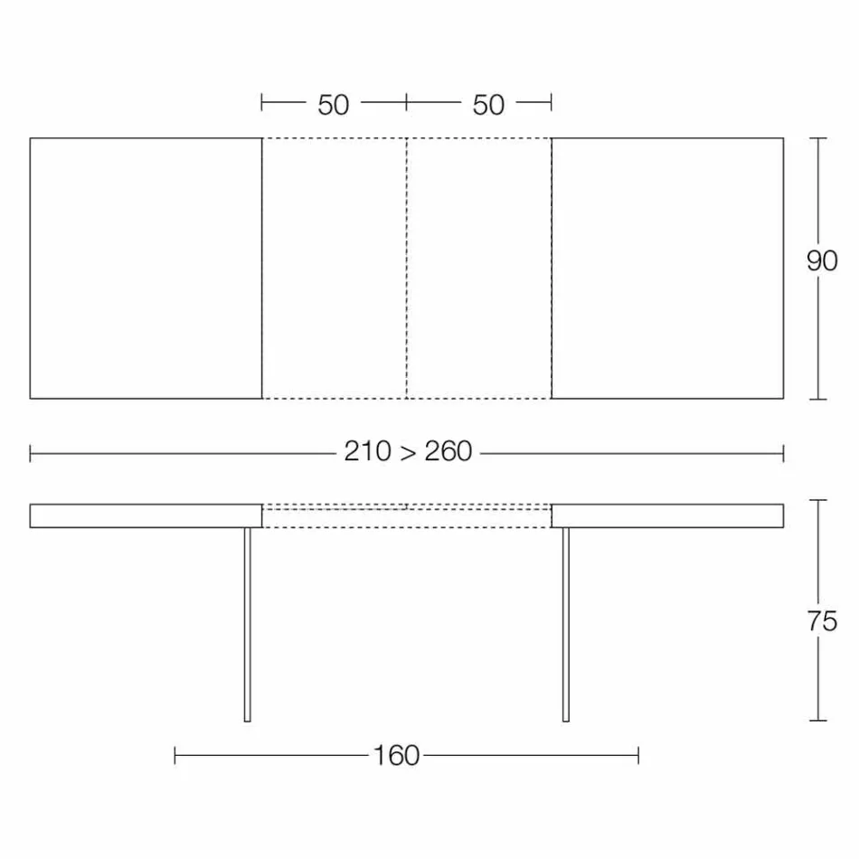 طاولة طعام قابلة للتمديد حتى 280 سم مصنوعة من الخشب والزجاج، صنع في إيطاليا - فوكس Viadurini