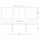 طاولة طعام قابلة للتمديد حتى 280 سم مصنوعة من الخشب والزجاج، صنع في إيطاليا - فوكس Viadurini