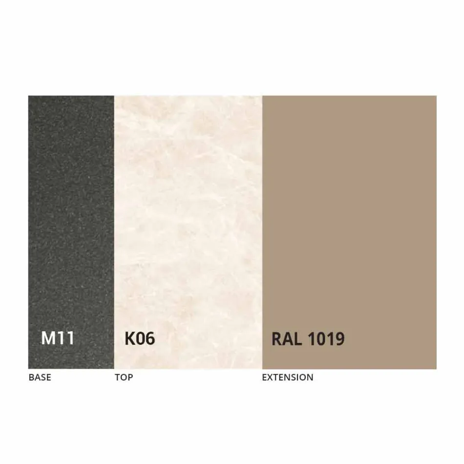 طاولة طعام قابلة للتمديد حتى 170 سم مصنوعة من السيراميك في إيطاليا - تريميتي Viadurini