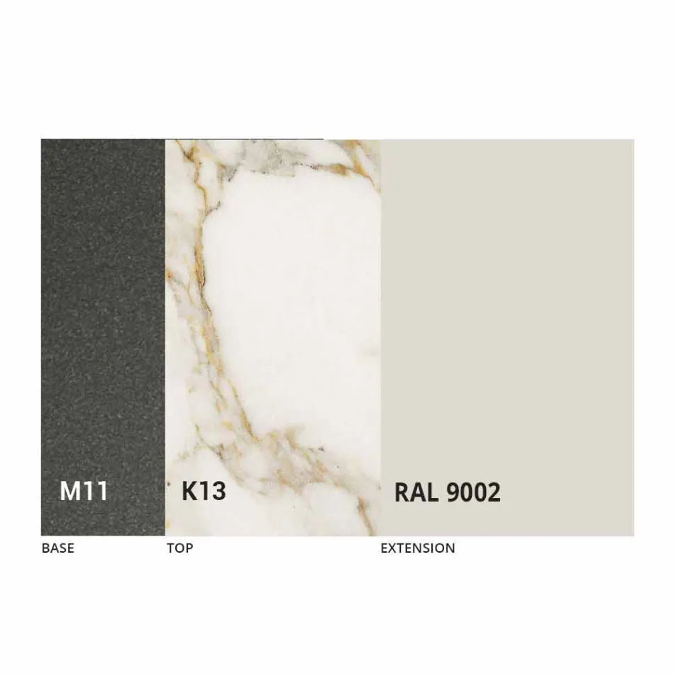 طاولة طعام قابلة للتمديد حتى 170 سم مصنوعة من السيراميك في إيطاليا - تريميتي Viadurini