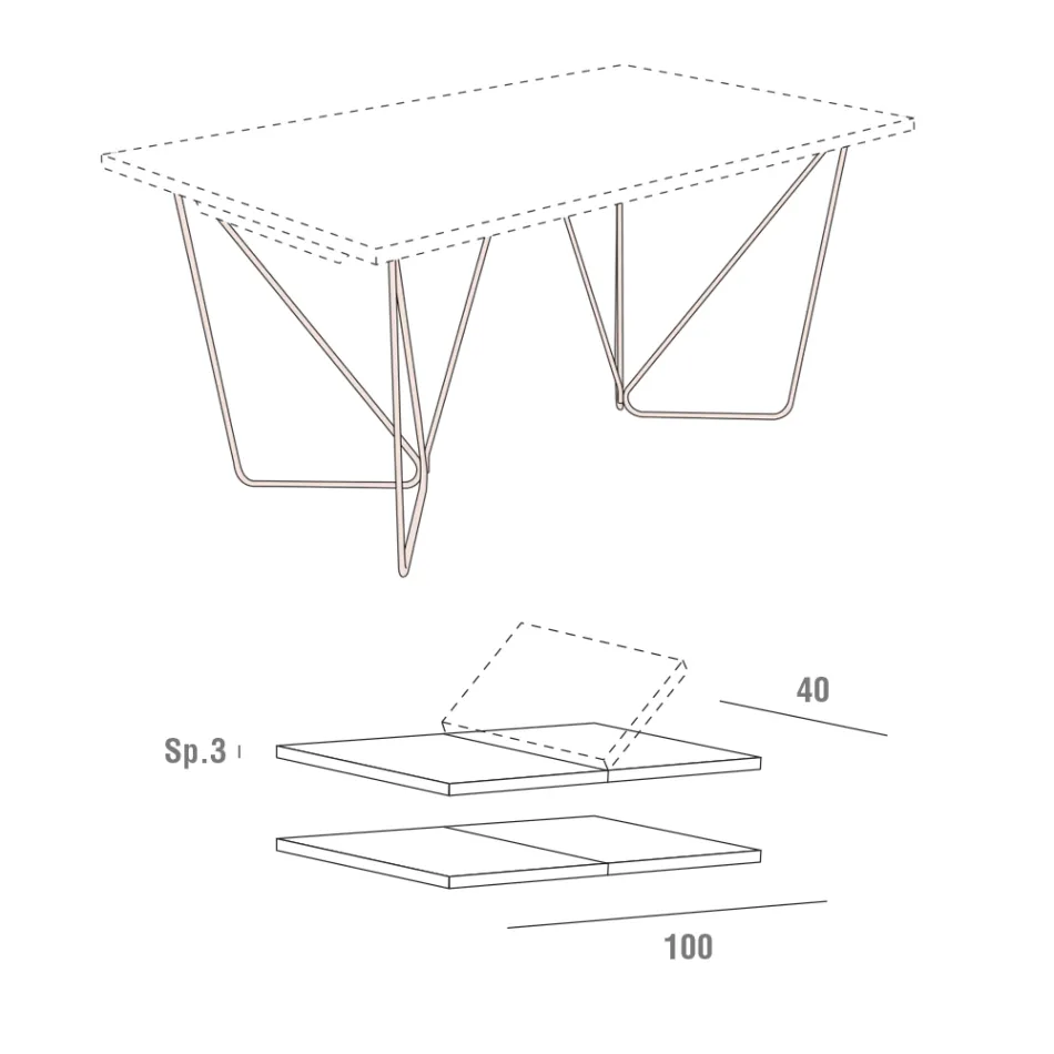 طاولة طعام قابلة للتمديد حتى 280 سم من فينيكس صنع في إيطاليا - إيولو Viadurini