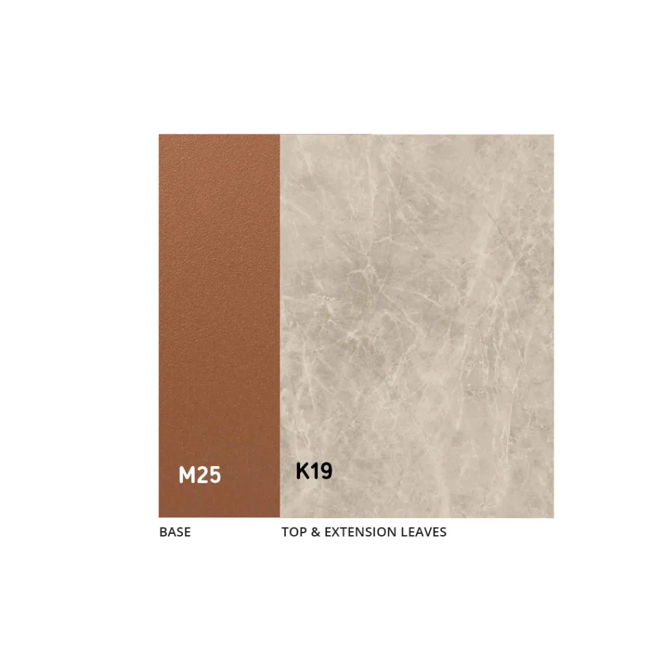 طاولة طعام قابلة للتمديد حتى 280 أو 298 سم من السيراميك المعدني - ريفيا Viadurini