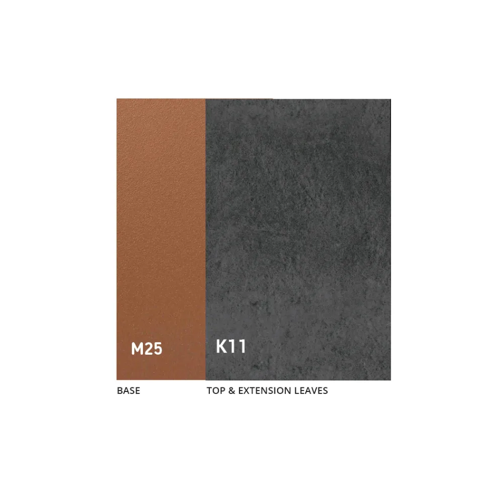 طاولة طعام قابلة للتمديد حتى 280 أو 298 سم من السيراميك المعدني - ريفيا Viadurini