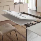 طاولة طعام قابلة للتمديد حتى 280 أو 298 سم مع سطح سيراميك - نوميا Viadurini