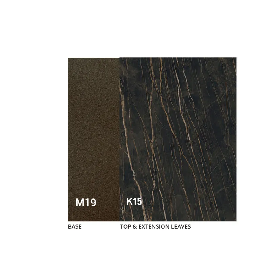 طاولة طعام قابلة للتمديد حتى 280 أو 298 سم مع سطح سيراميك - نوميا Viadurini