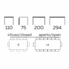 طاولة طعام قابلة للتمديد حتى 294 سم مصنوعة من الرخام والحجر الإيطالي - ماكرو Viadurini