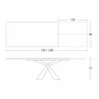 طاولة طعام قابلة للتمديد حتى 298 سم من السيراميك، صنع في إيطاليا - أناكوندا Viadurini