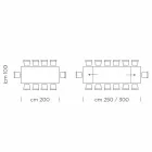 طاولة طعام قابلة للتمديد حتى 300 سم من الخشب الرقائقي، صنع في إيطاليا - جروتا Viadurini