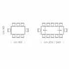 طاولة طعام قابلة للتمديد حتى 300 سم من الخشب الرقائقي، صنع في إيطاليا - سيتيميو Viadurini