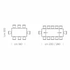 طاولة طعام قابلة للتمديد حتى 300 سم من الخشب الرقائقي، صنع في إيطاليا - سيتيميو Viadurini