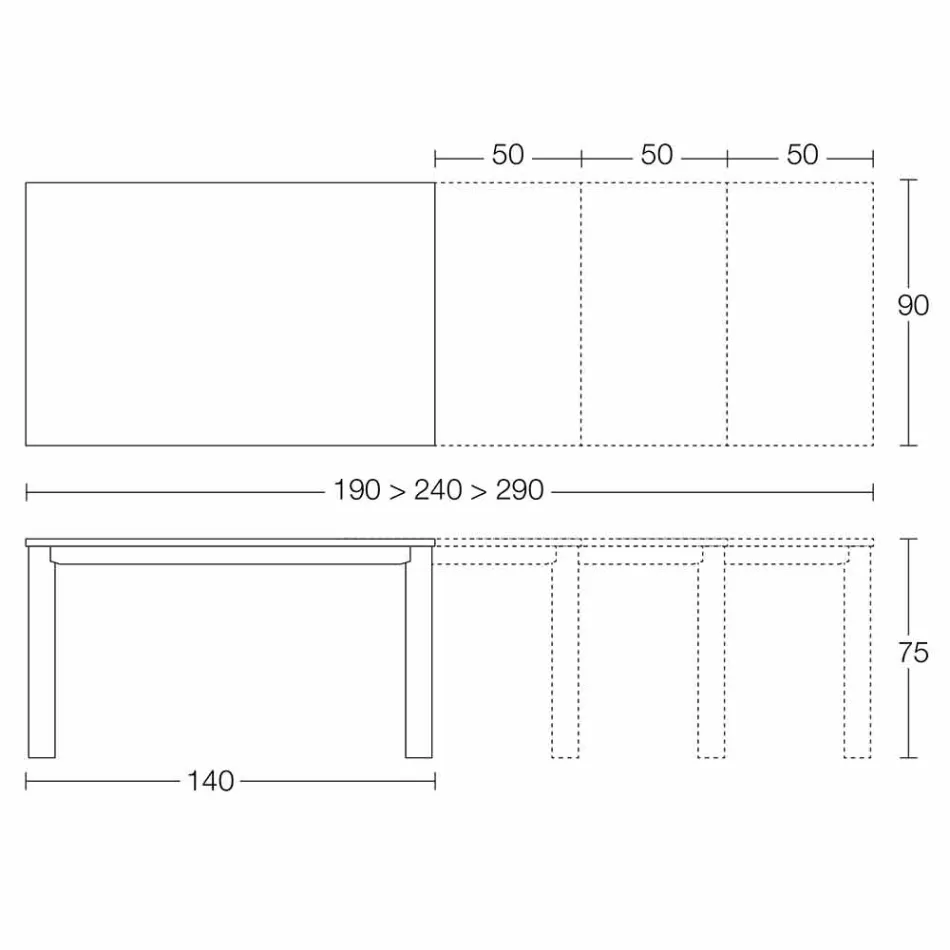 طاولة طعام قابلة للتمديد حتى 310 سم من السيراميك صنع في إيطاليا - بيتاجورا Viadurini