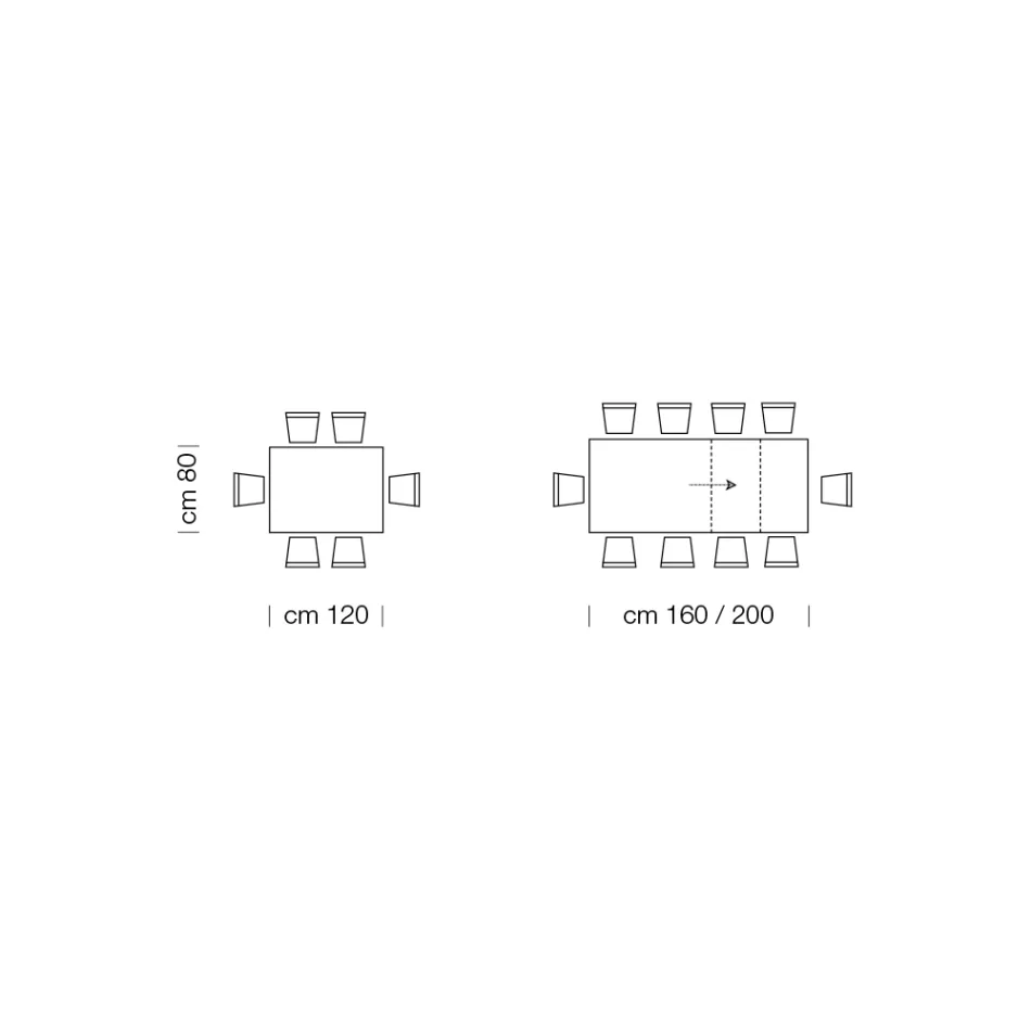 طاولة طعام قابلة للتمديد حتى 310 سم من الميلامين صنع في إيطاليا - السبعينيات Viadurini