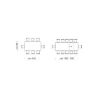 طاولة طعام قابلة للتمديد حتى 310 سم من الميلامين صنع في إيطاليا - السبعينيات Viadurini