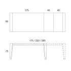 طاولة طعام قابلة للتمديد من الخشب القشرة بتشطيبات متنوعة - جيري Viadurini