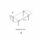 طاولة طعام قابلة للتمديد مصنوعة من الزجاج والمعدن فائق الخفة، صنع في إيطاليا - سوبوت Viadurini