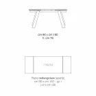طاولة طعام زجاجية حديثة قابلة للتمديد مصنوعة في إيطاليا، آزاد Viadurini