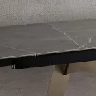 طاولة طعام قابلة للتمديد مصنوعة من الزجاج والسيراميك والمعدن، صنع في إيطاليا - أنيا Viadurini