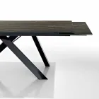 طاولة طعام زجاجية سيراميكية قابلة للتمديد، صنعت في إيطاليا، ويلمر Viadurini