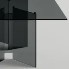 طاولة طعام بقاعدة وسطح زجاجي مستطيل، صنع في إيطاليا - تومي Viadurini