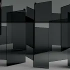 طاولة طعام بقاعدة وسطح زجاجي مستطيل، صنع في إيطاليا - تومي Viadurini