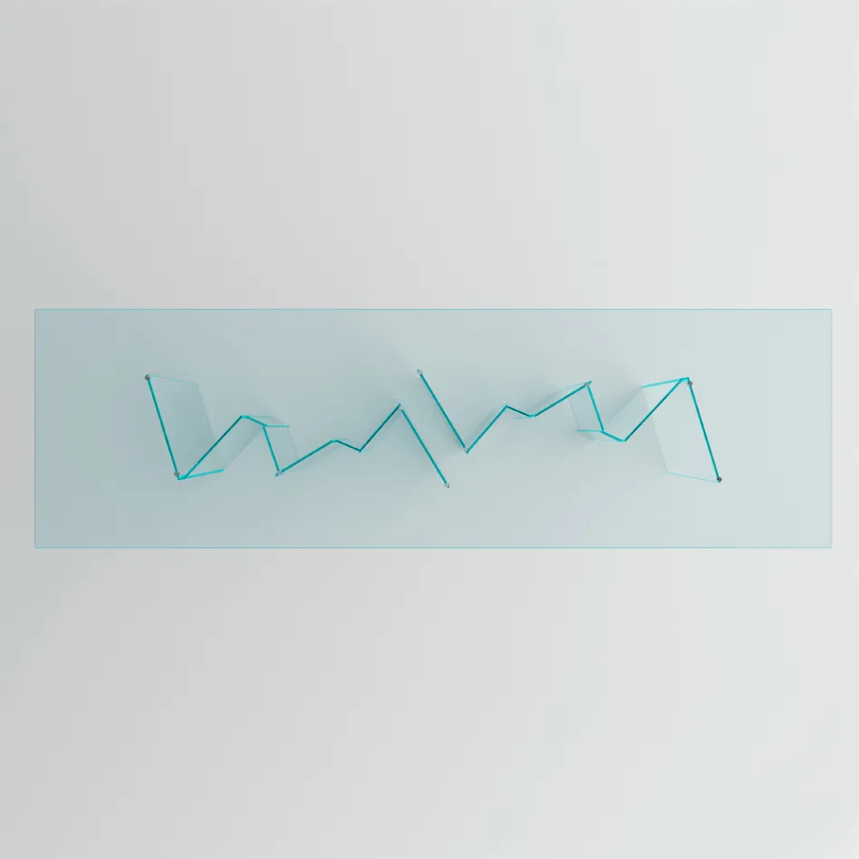 طاولة طعام بقاعدة وسطح زجاجي مستطيل، صنع في إيطاليا - تومي Viadurini