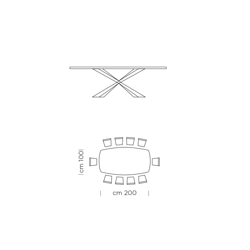 طاولة طعام بسطح أسطواني من صفائح HPL، صنع في إيطاليا - Grotta Viadurini