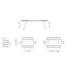 طاولة طعام بسطح زجاجي قابل للتمديد، صنع في إيطاليا - أنتيمو Viadurini