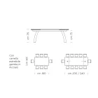 طاولة طعام بسطح زجاجي قابل للتمديد، صنع في إيطاليا - أنتيمو Viadurini