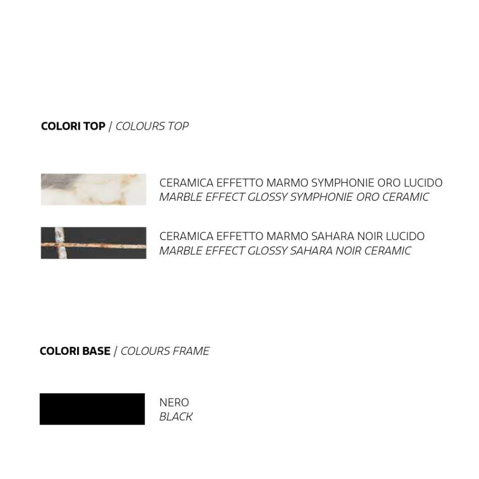 طاولة طعام بسطح سيراميك بتأثير الرخام، صنع في إيطاليا - ميكرو Viadurini