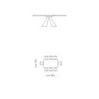 طاولة طعام بسطح فينيكس وقاعدة فولاذية، صنع في إيطاليا - دالماتيان Viadurini