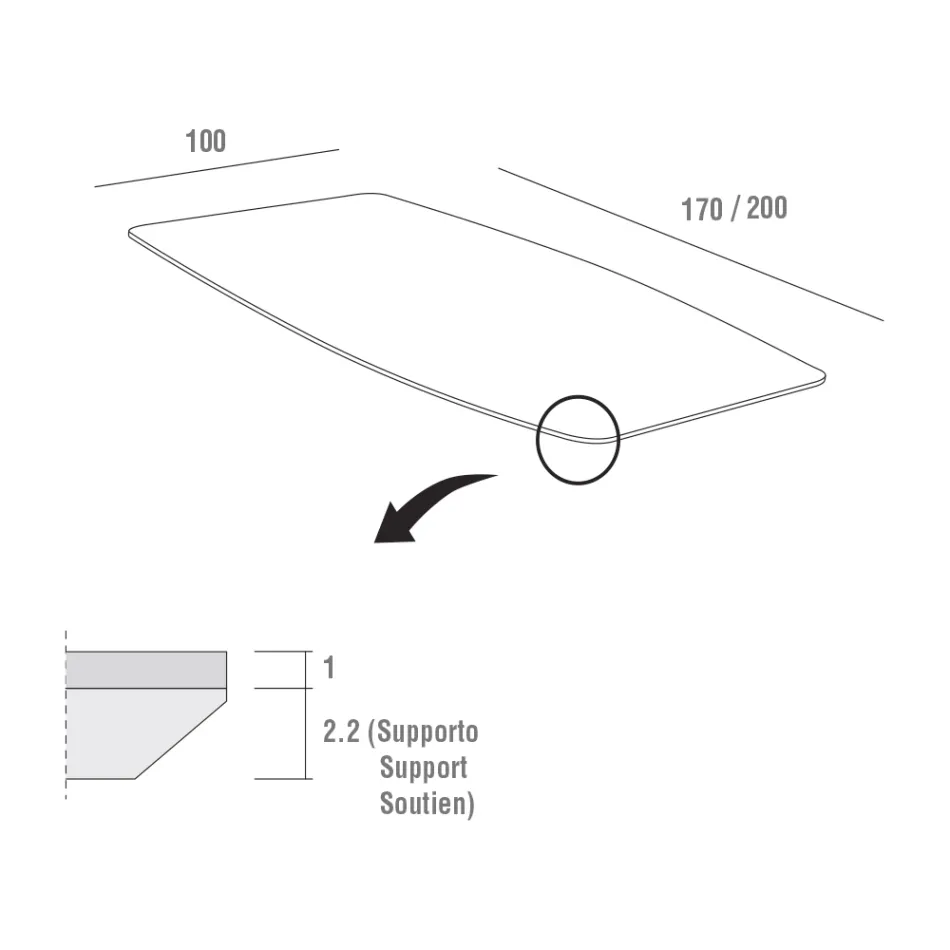 طاولة طعام بسطح Hpl وقاعدة معدنية، صنع في إيطاليا - أريستو Viadurini