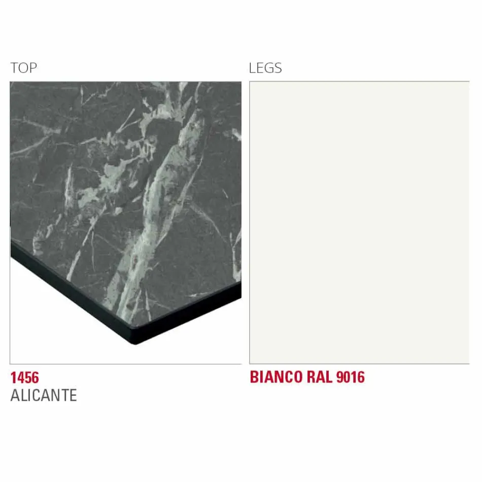 طاولة طعام بسطح Hpl وقاعدة معدنية، صنع في إيطاليا - أريستو Viadurini