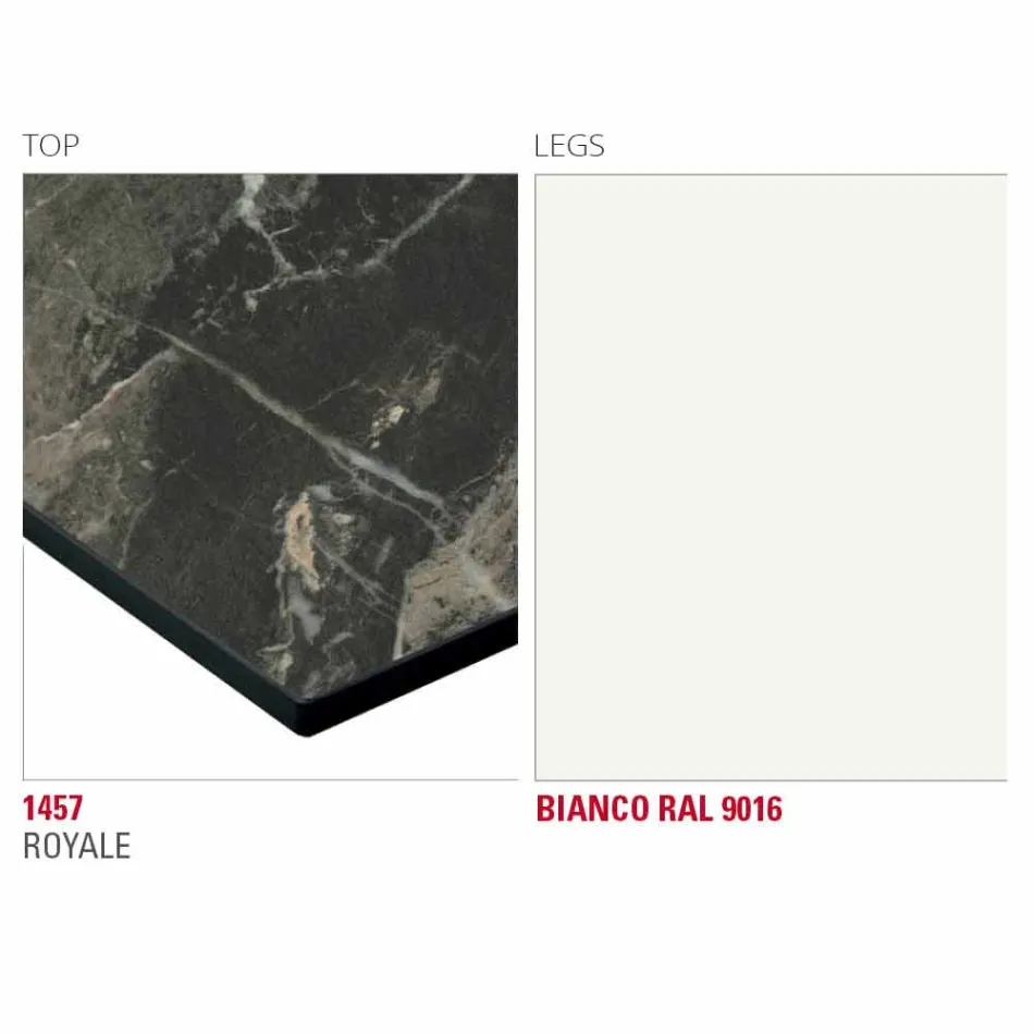 طاولة طعام بسطح Hpl وقاعدة معدنية، صنع في إيطاليا - أريستو Viadurini